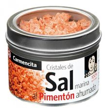 CARMENCITA MEDITERRANEAN SEA SALT FLAKES WITH SMOKED PAPRIKA IN TIN 80GR
